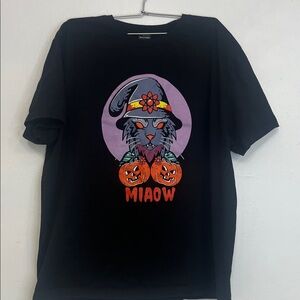 Black Halloween Cat Graphic Tee